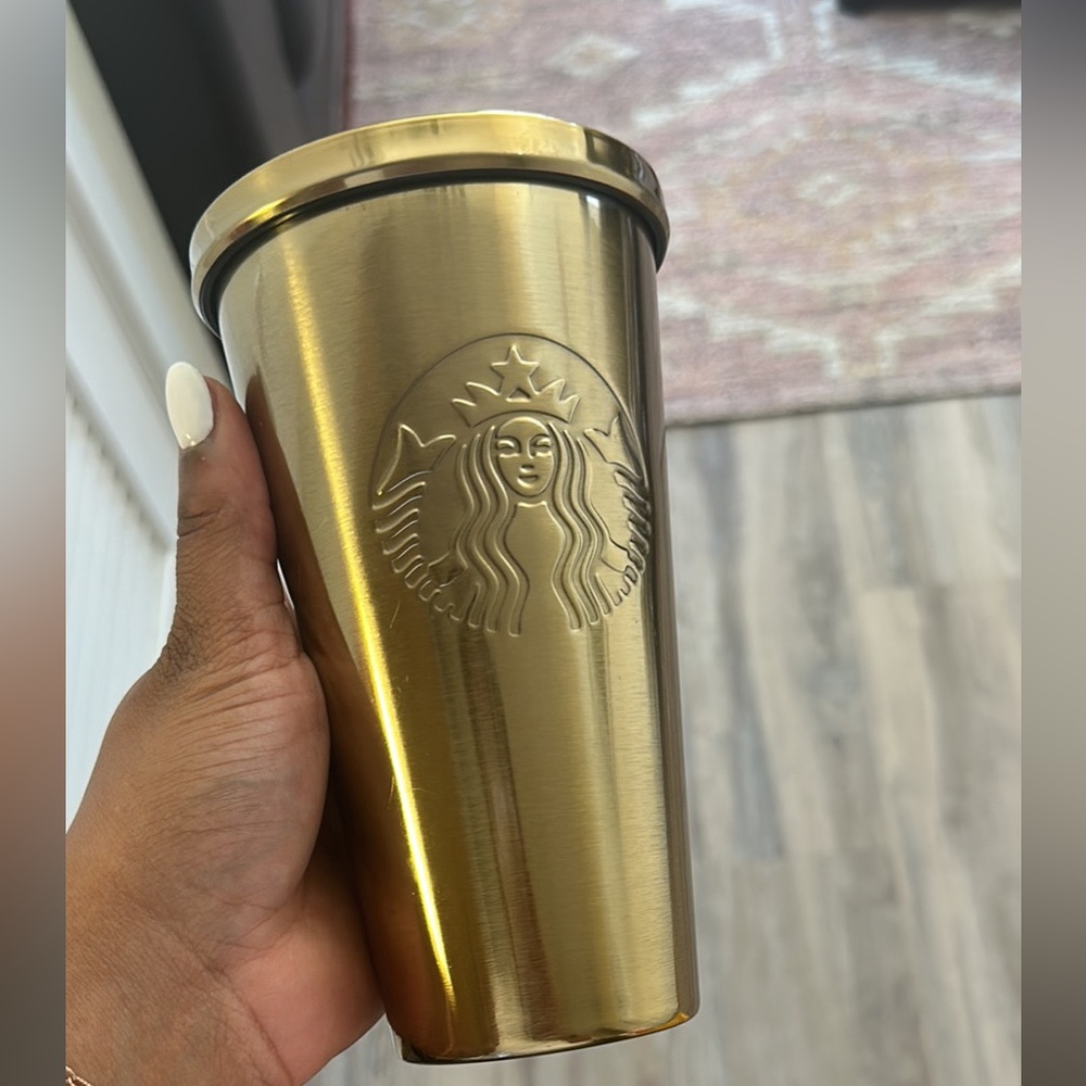 Gold Starbucks cold cup